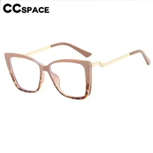CCspace Women's Full Rim Square Cat Eye Tr 90 Titanium Eyeglasses 57064