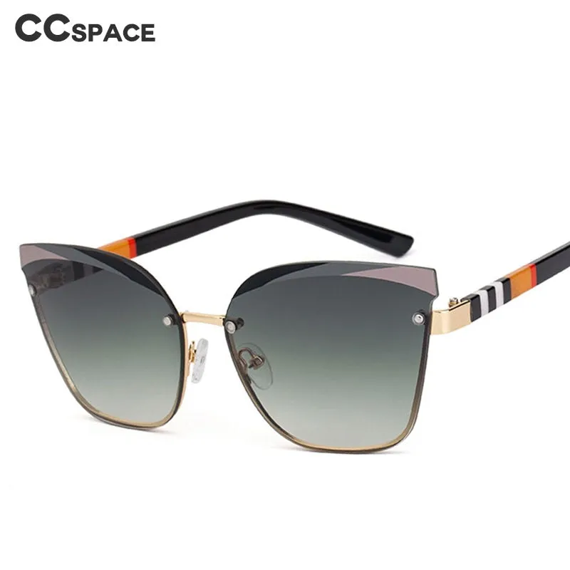 CCspace Women's Rimless Cat Eye Alloy Frame Sunglasses 49123