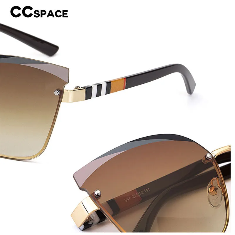 CCspace Women's Rimless Cat Eye Alloy Frame Sunglasses 49123