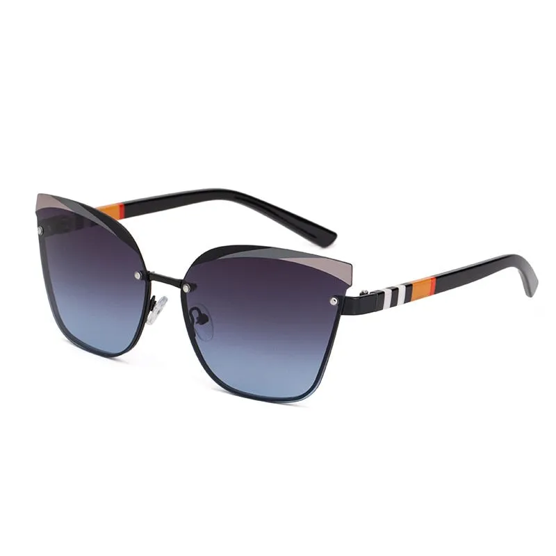 CCspace Women's Rimless Cat Eye Alloy Frame Sunglasses 49123