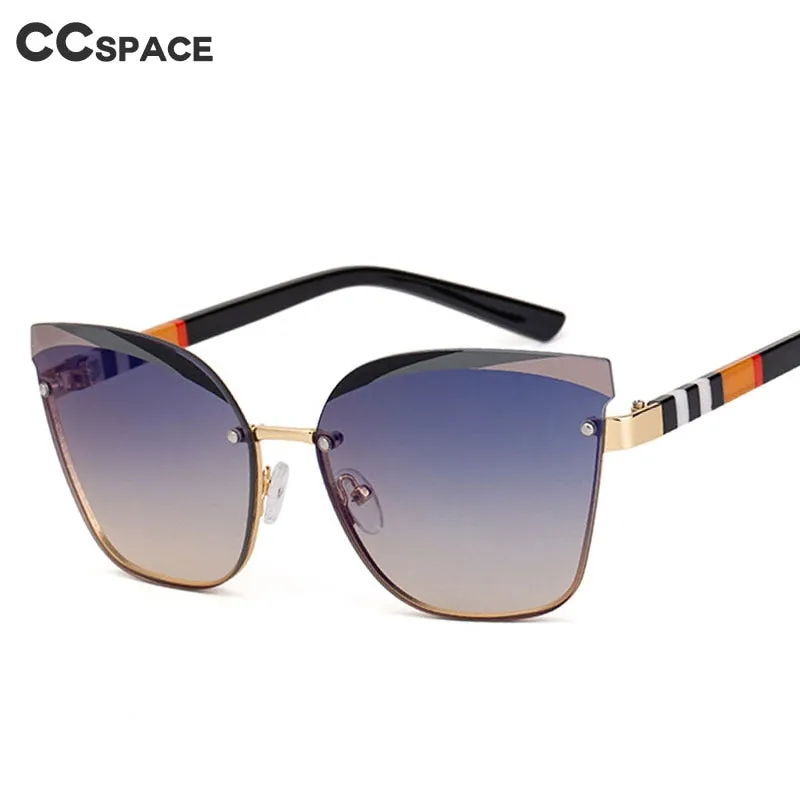 CCspace Women's Rimless Cat Eye Alloy Frame Sunglasses 49123