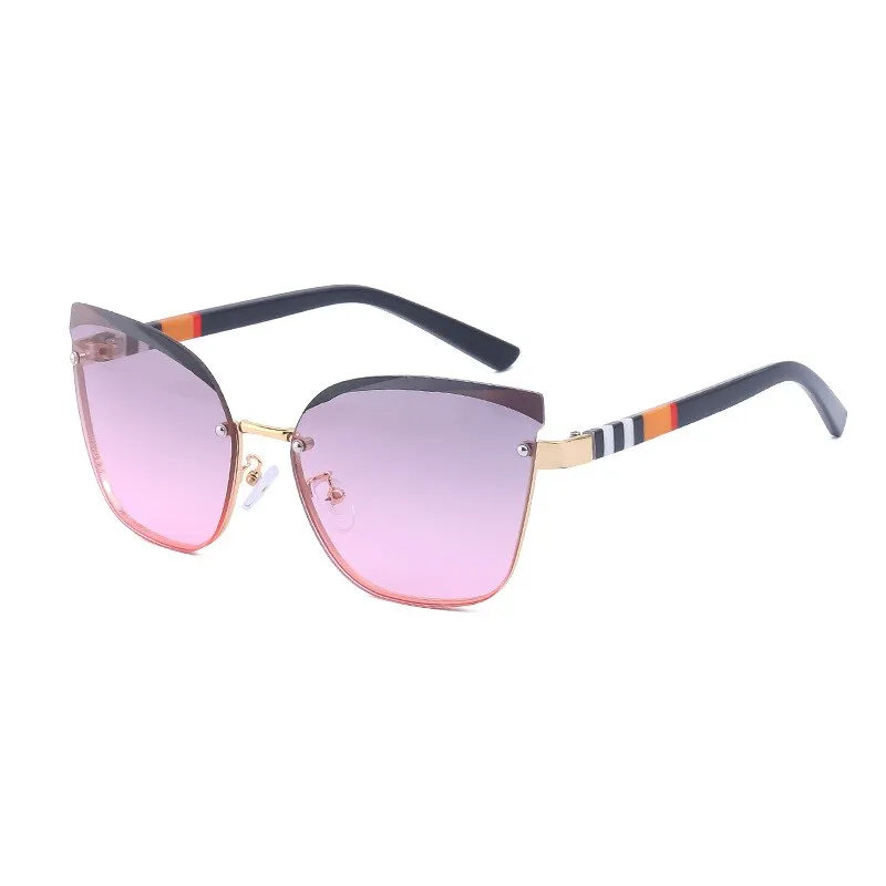 CCspace Women's Rimless Cat Eye Alloy Frame Sunglasses 49123