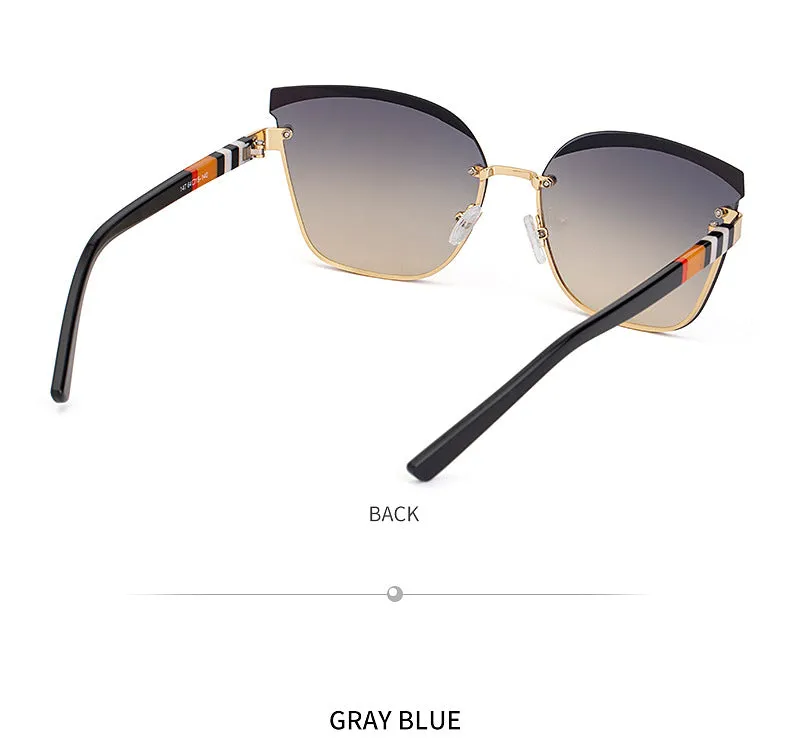 CCspace Women's Rimless Cat Eye Alloy Frame Sunglasses 49123