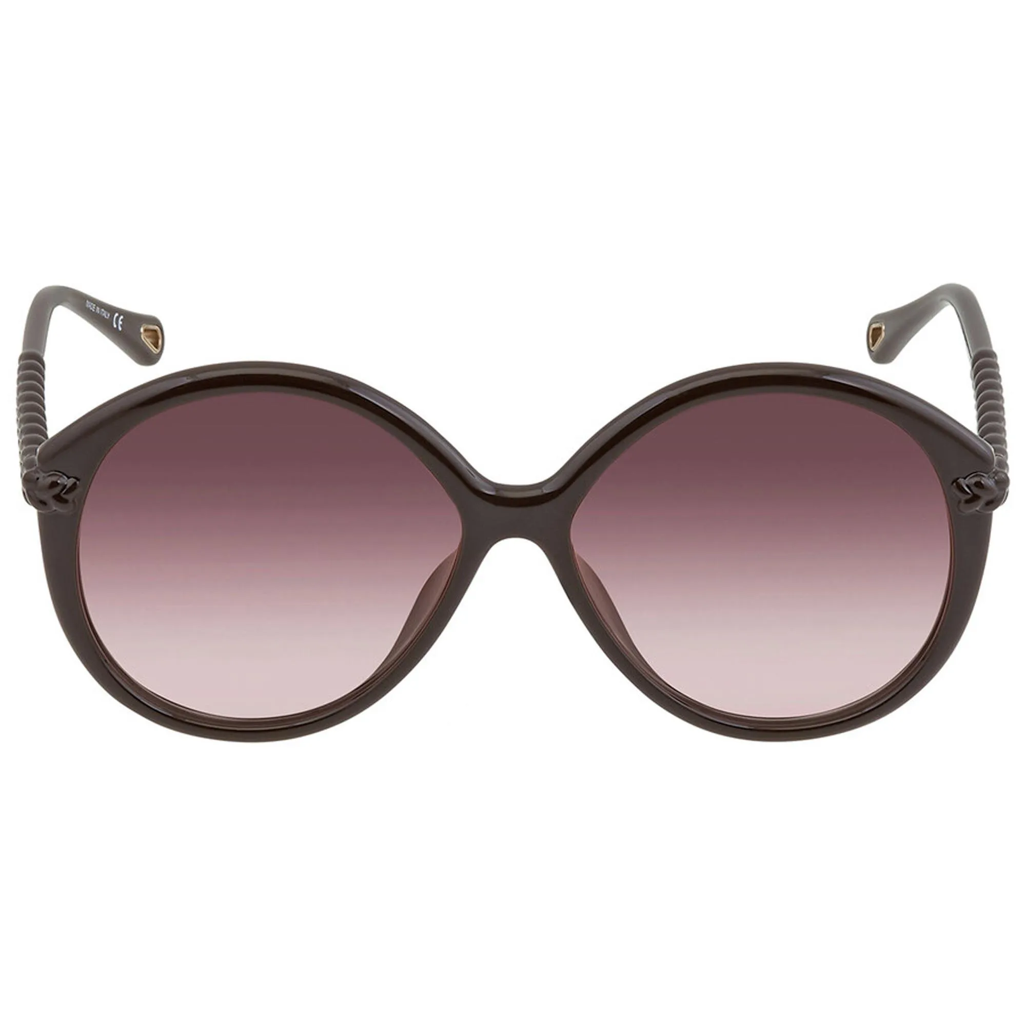 Chloe Women's Sunglasses - Dark Brown Plastic Round Frame | CH0002SA-30009920001