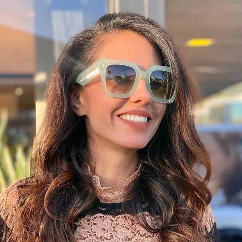 Classic Luxury Big Frame Square Sunglasses UV400 Fashion Shades