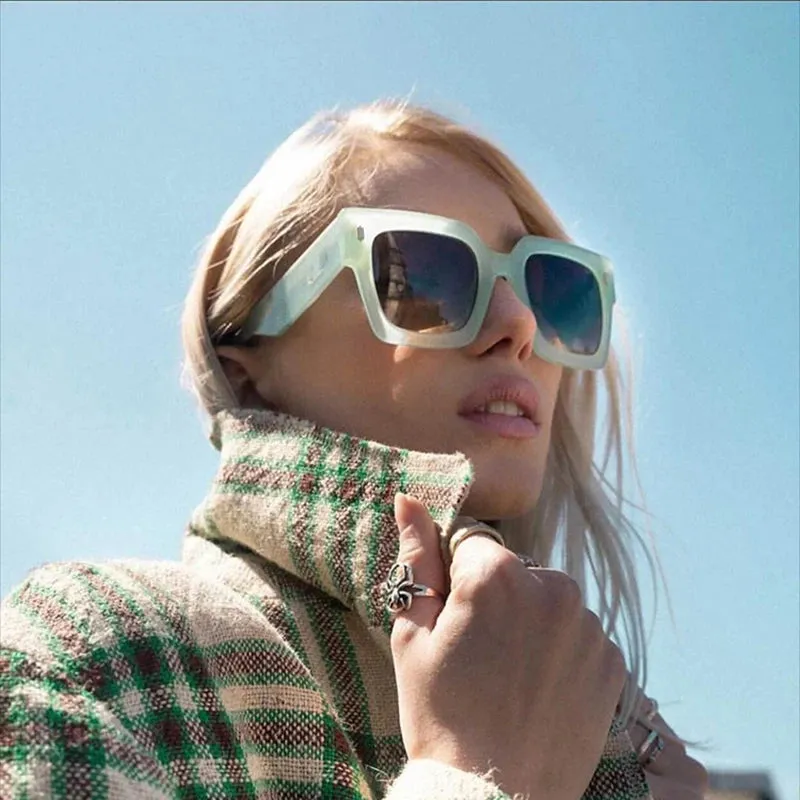 Classic Luxury Big Frame Square Sunglasses UV400 Fashion Shades