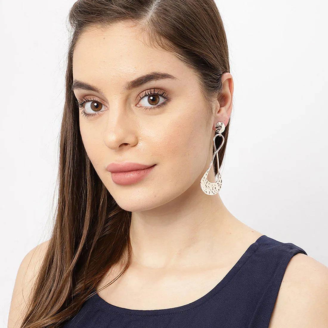 CONTEMPORARY ORGANIC HAMMERED DROP EARRINGS