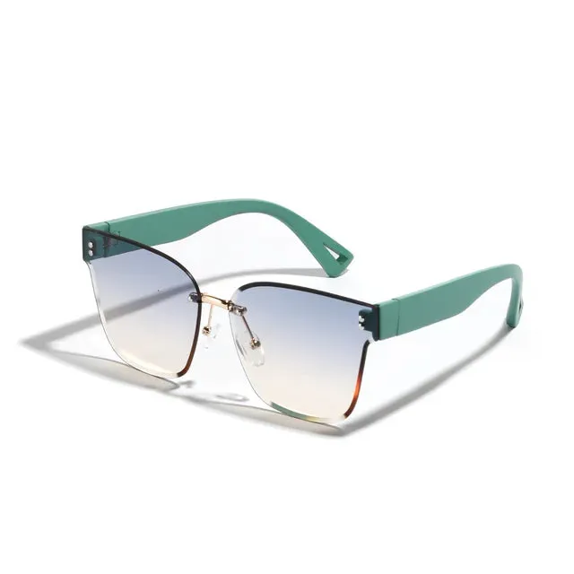 DDDLONG Retro Fashion Y2K Punk Rimless Sunglasses