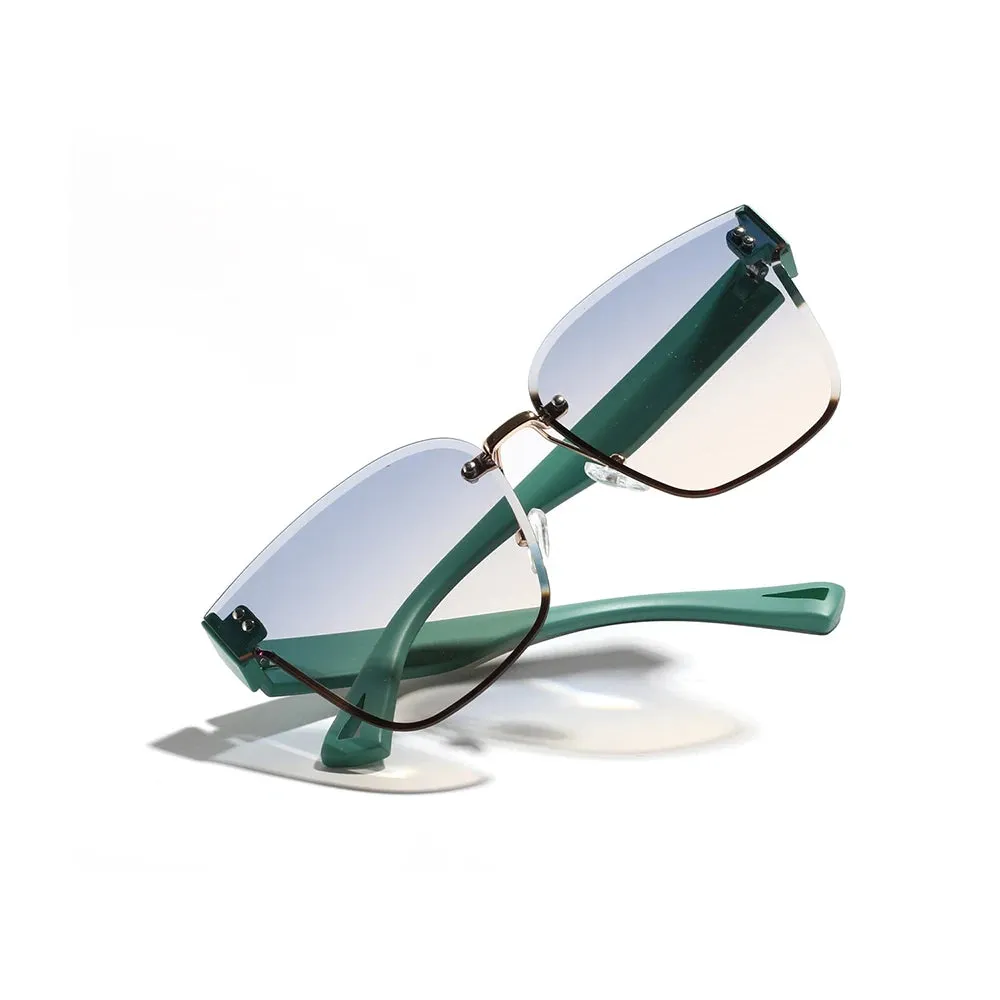 DDDLONG Retro Fashion Y2K Punk Rimless Sunglasses