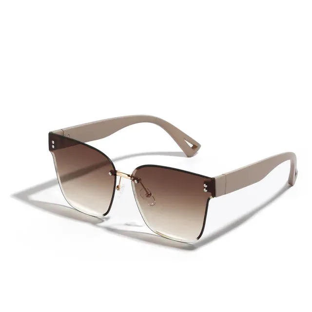 DDDLONG Retro Fashion Y2K Punk Rimless Sunglasses