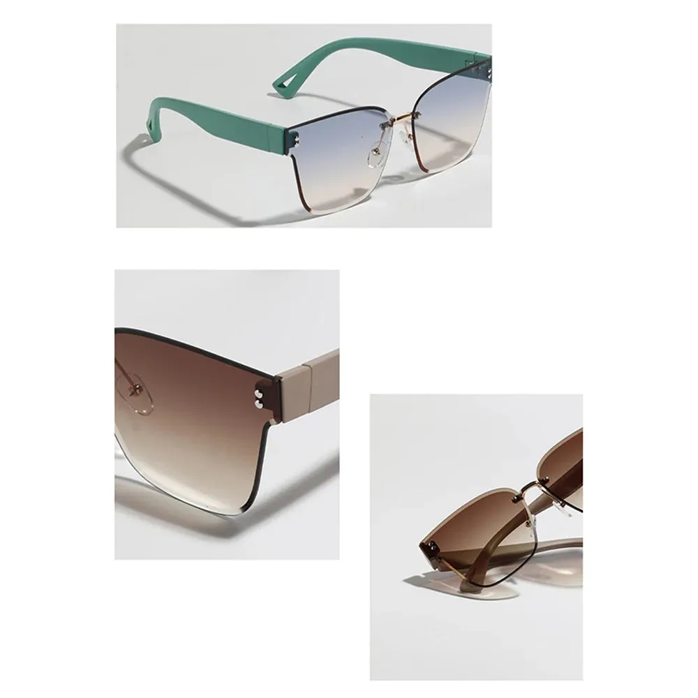 DDDLONG Retro Fashion Y2K Punk Rimless Sunglasses