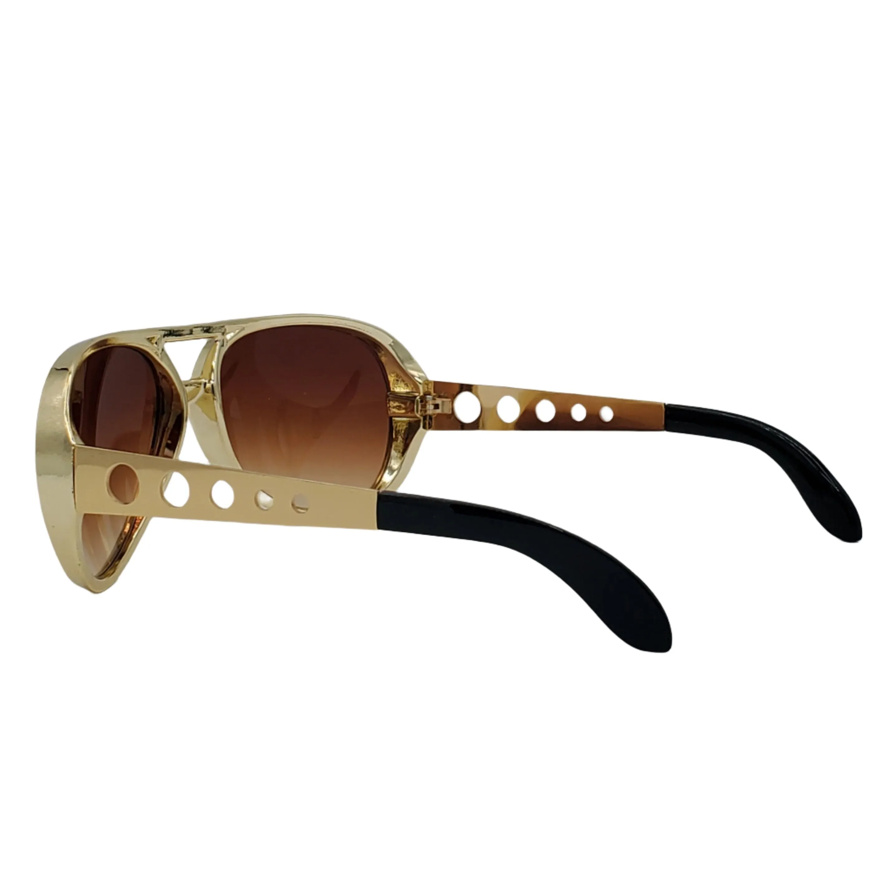 Elvis Style Aviator Sunglasses in Gold