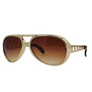 Elvis Style Aviator Sunglasses in Gold