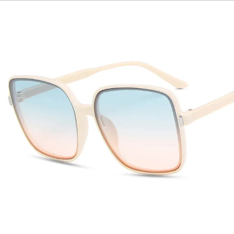 Fashion Designer Square Sunglasses Woman Retro Vintage Gradient