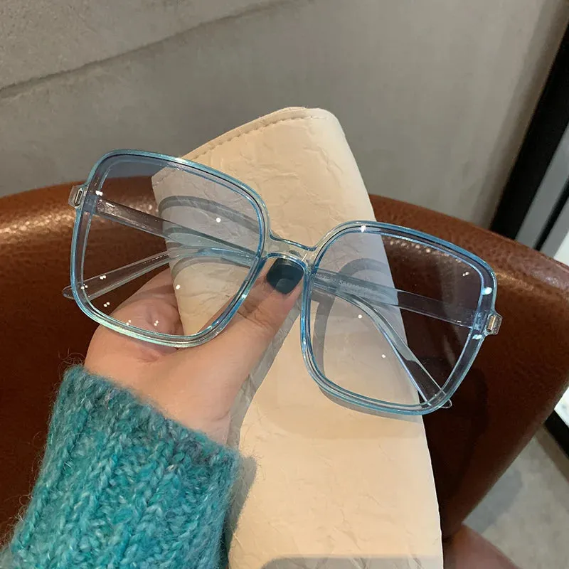 Fashion Designer Square Sunglasses Woman Retro Vintage Gradient