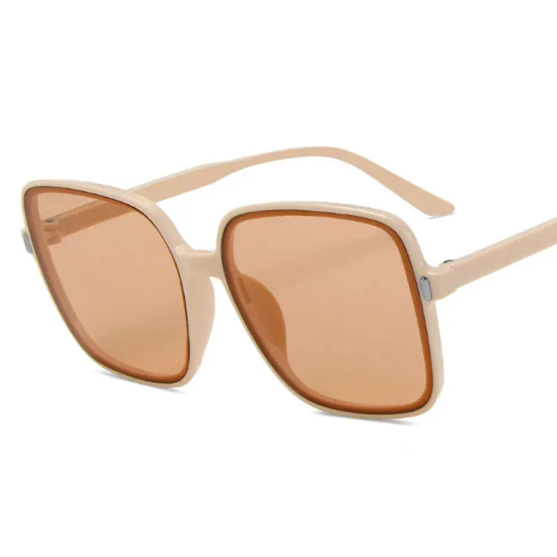 Fashion Designer Square Sunglasses Woman Retro Vintage Gradient