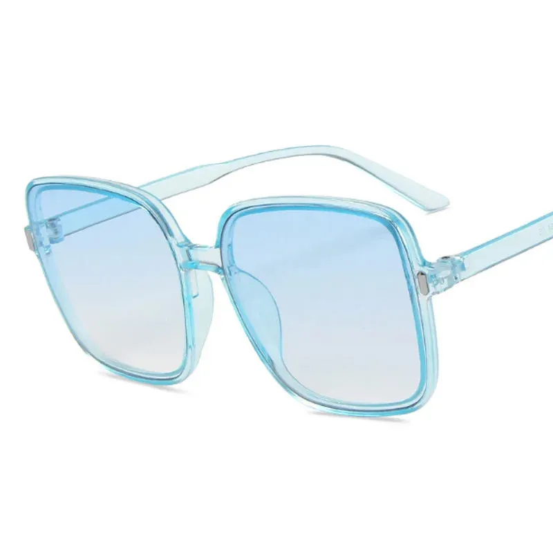 Fashion Designer Square Sunglasses Woman Retro Vintage Gradient