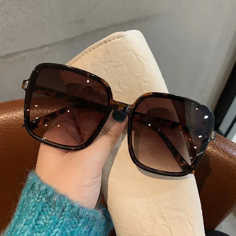 Fashion Designer Square Sunglasses Woman Retro Vintage Gradient