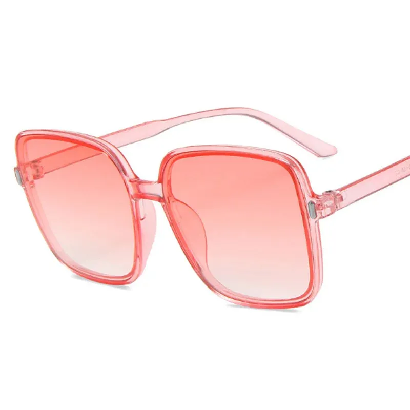 Fashion Designer Square Sunglasses Woman Retro Vintage Gradient