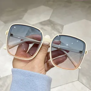 Fashion Designer Square Sunglasses Woman Retro Vintage Gradient