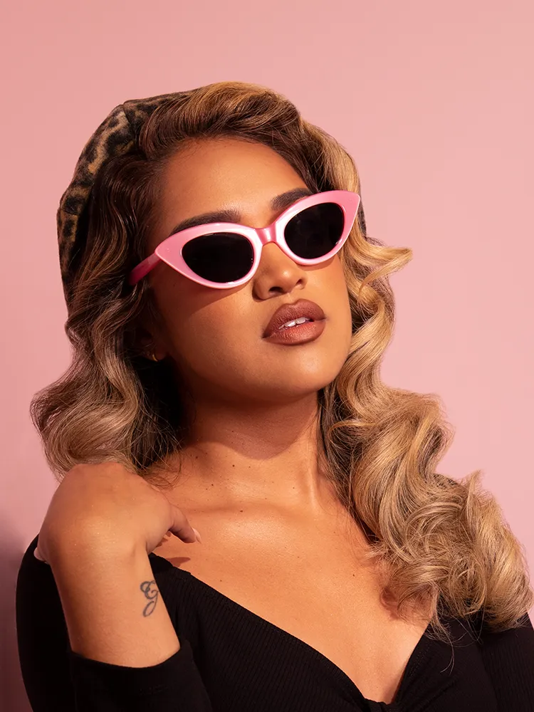 Fashion Doll Cat Eye Sunglasses in Pink - Vixen by Micheline Pitt