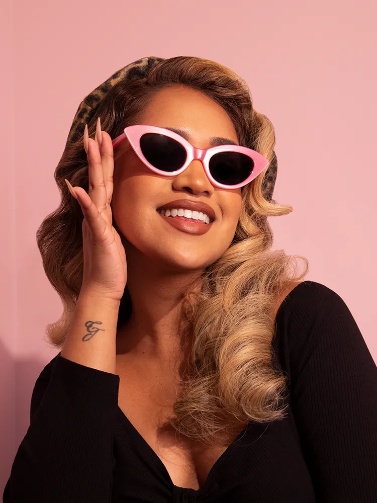 Fashion Doll Cat Eye Sunglasses in Pink - Vixen by Micheline Pitt