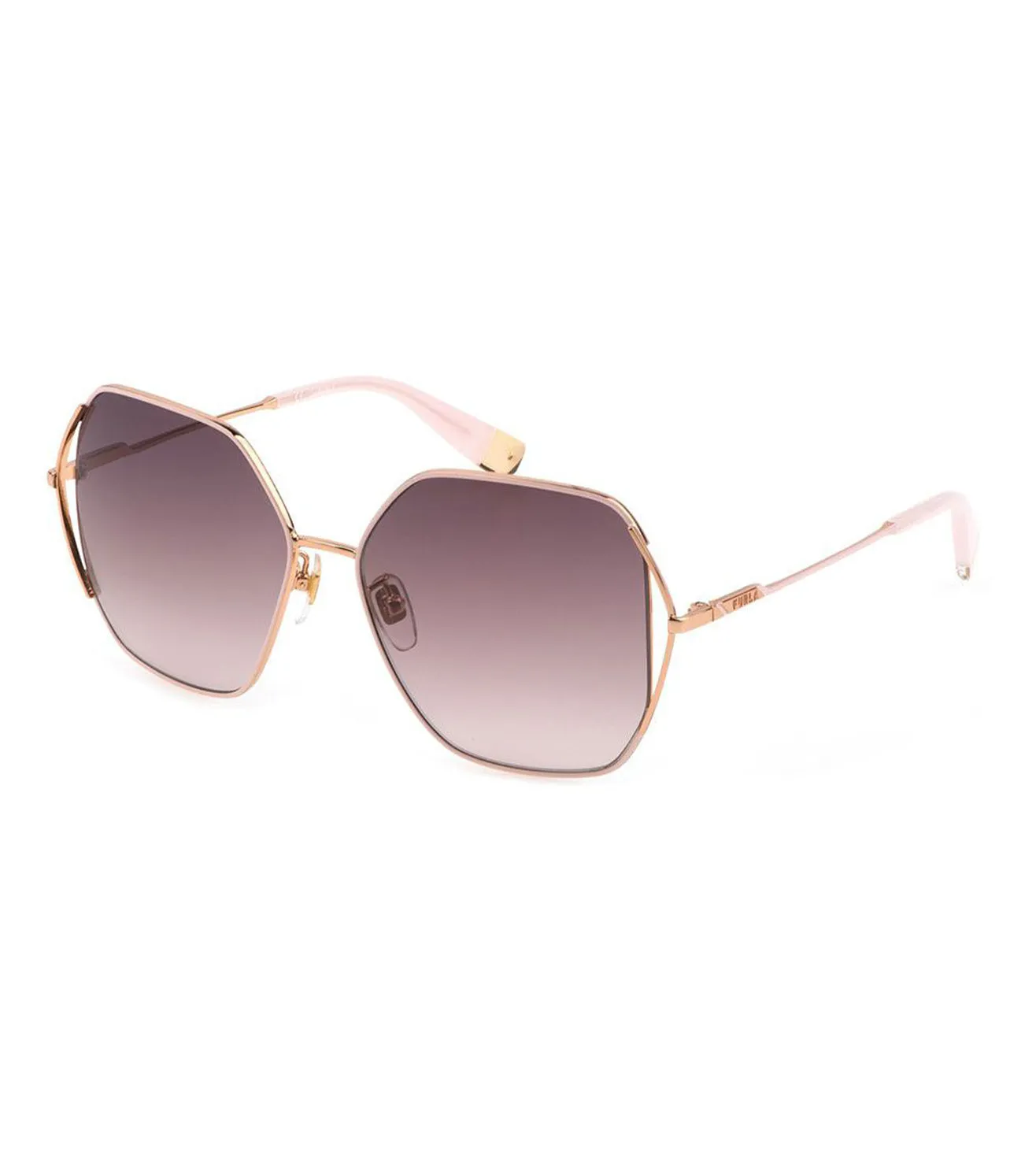 Furla Women's Gradient Grey Geometric Sunglasses