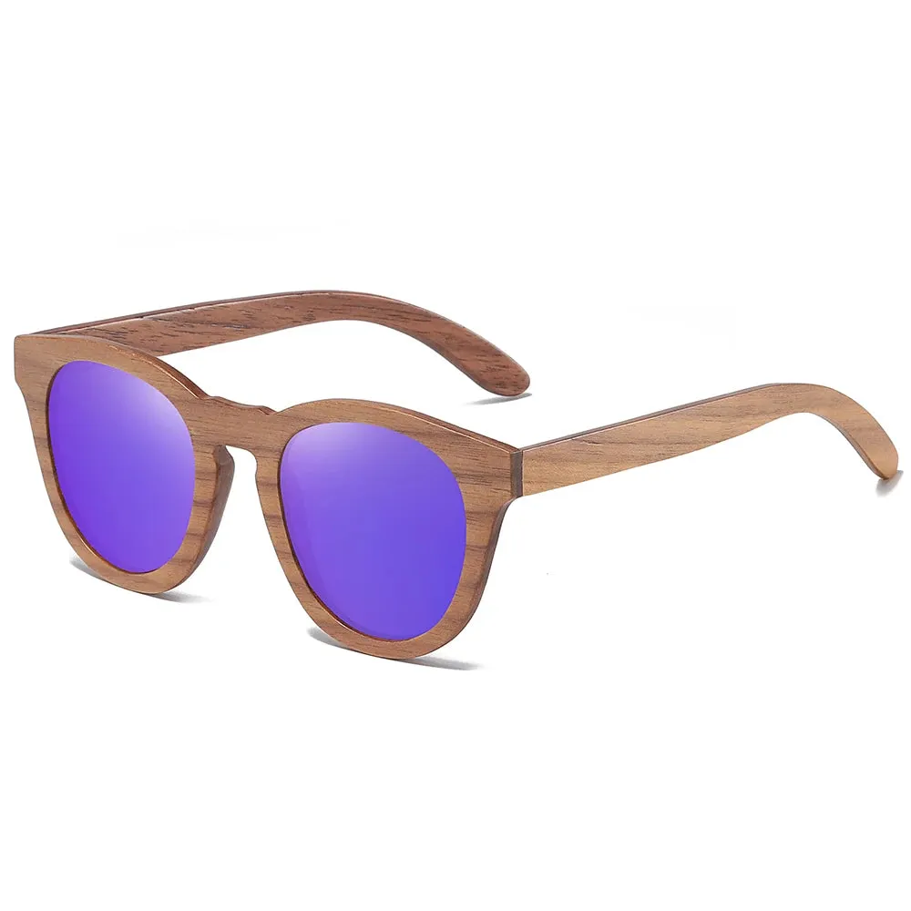 GM Natural Walnut Wooden Sun glasses for Men Polarized Sunglasses Sustainable Bamboo