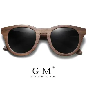 GM Natural Walnut Wooden Sun glasses for Men Polarized Sunglasses Sustainable Bamboo