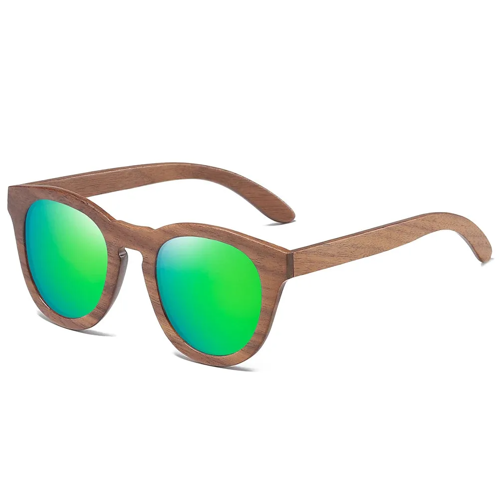 GM Natural Walnut Wooden Sun glasses for Men Polarized Sunglasses Sustainable Bamboo