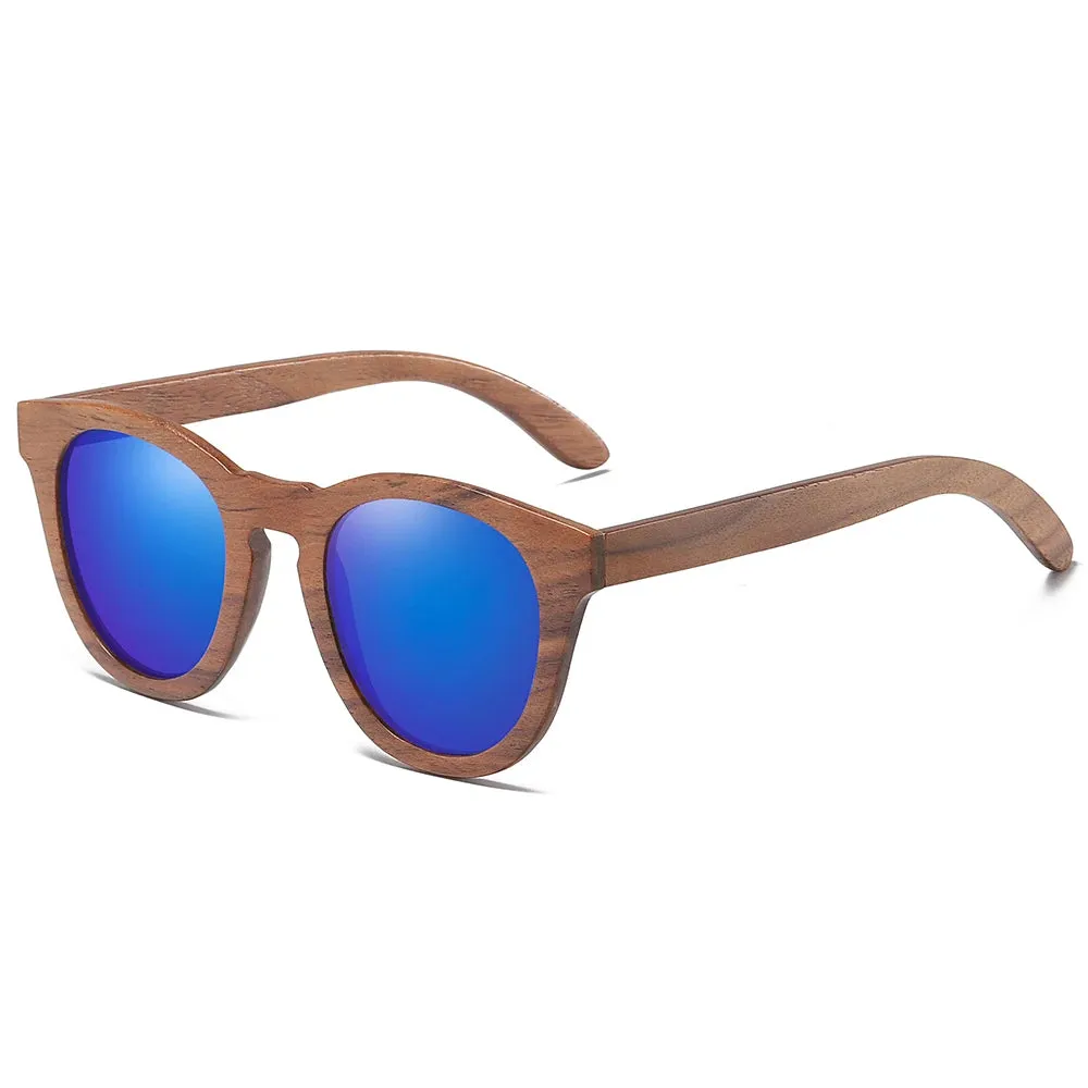 GM Natural Walnut Wooden Sun glasses for Men Polarized Sunglasses Sustainable Bamboo