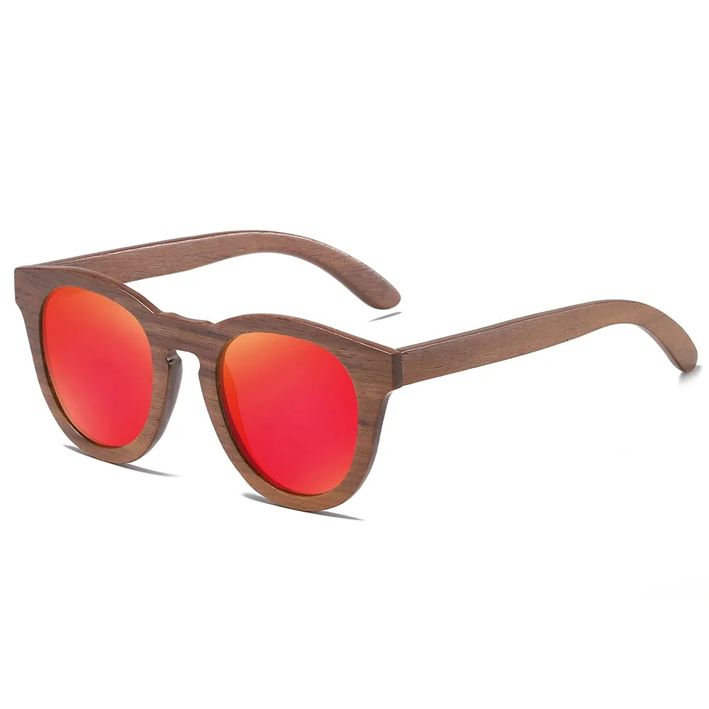 GM Natural Walnut Wooden Sun glasses for Men Polarized Sunglasses Sustainable Bamboo