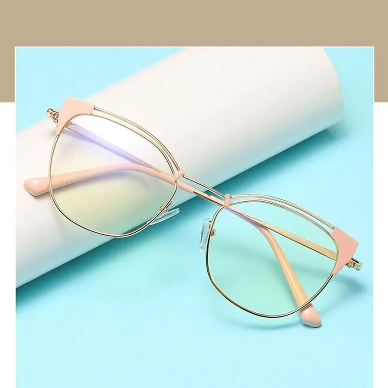 Hotony Unisex Full Rim Cat Eye Alloy Frame Eyeglasses L95537