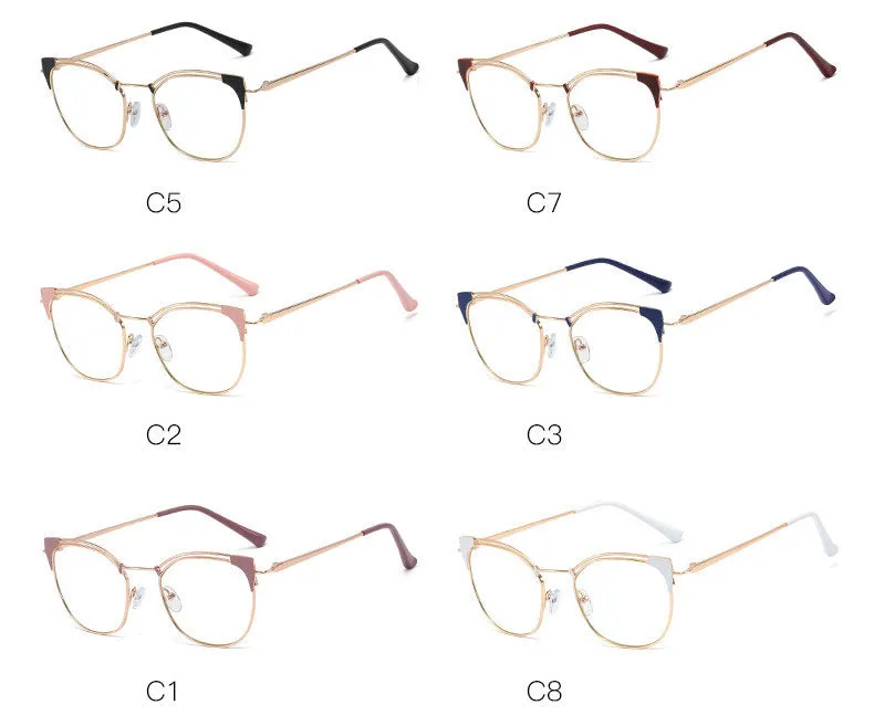 Hotony Unisex Full Rim Cat Eye Alloy Frame Eyeglasses L95537