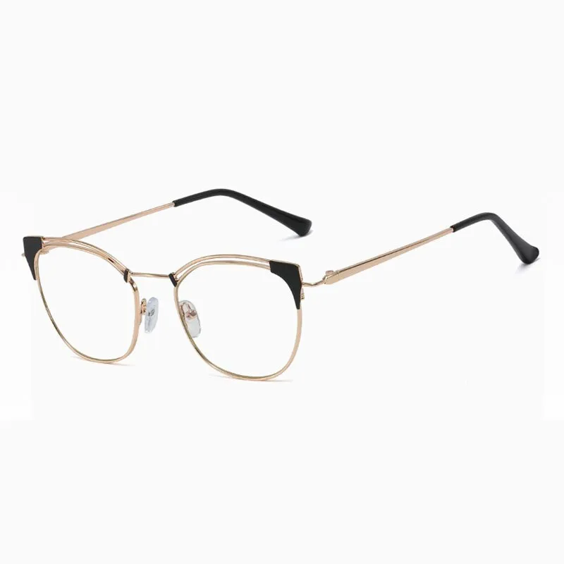 Hotony Unisex Full Rim Cat Eye Alloy Frame Eyeglasses L95537