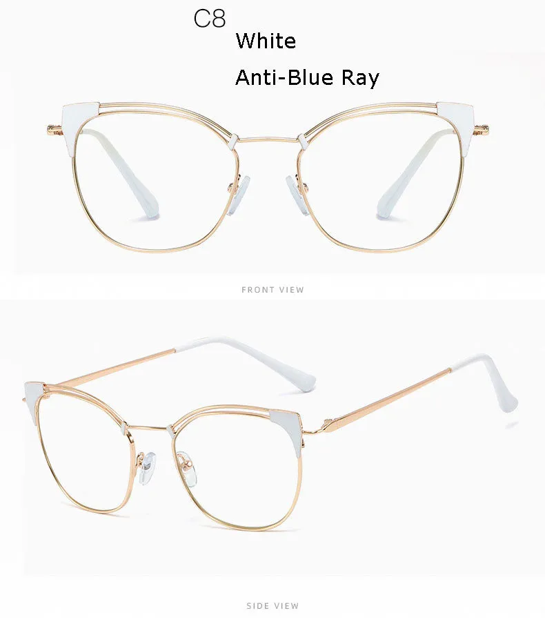 Hotony Unisex Full Rim Cat Eye Alloy Frame Eyeglasses L95537
