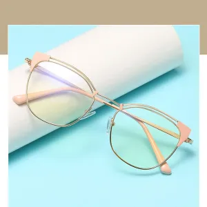Hotony Unisex Full Rim Cat Eye Alloy Frame Eyeglasses L95537