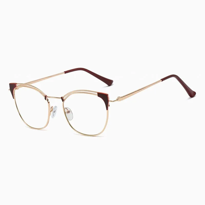 Hotony Unisex Full Rim Cat Eye Alloy Frame Eyeglasses L95537