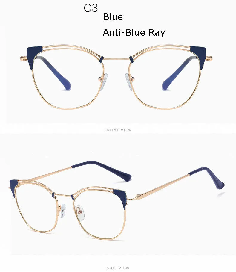 Hotony Unisex Full Rim Cat Eye Alloy Frame Eyeglasses L95537