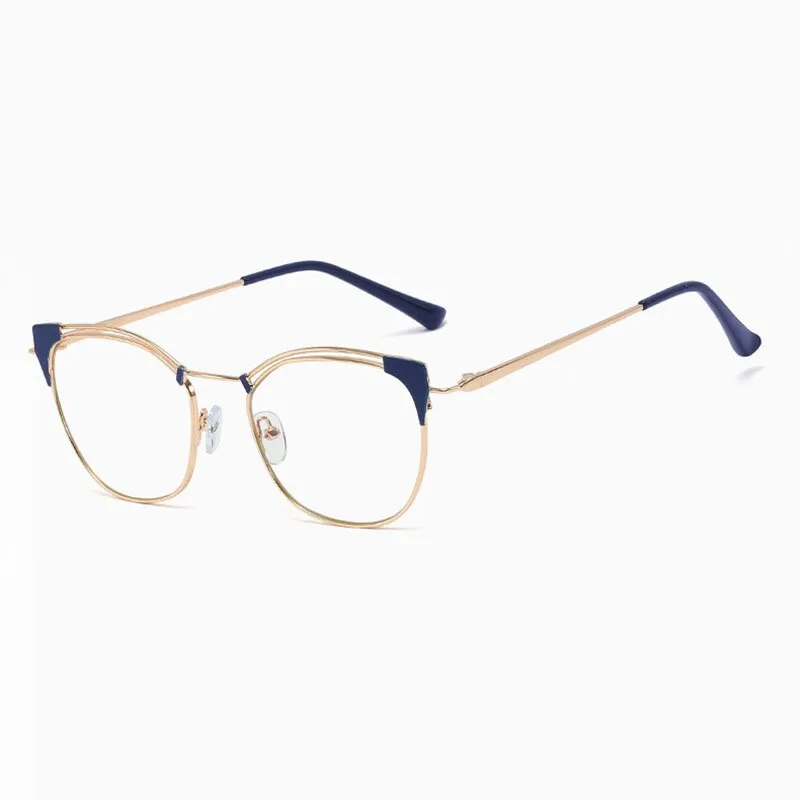 Hotony Unisex Full Rim Cat Eye Alloy Frame Eyeglasses L95537