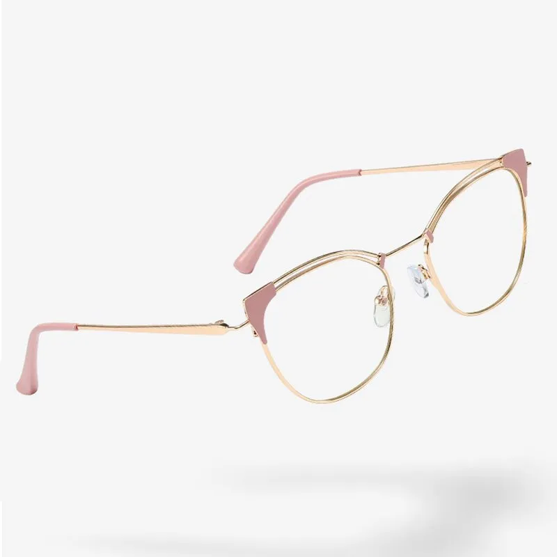 Hotony Unisex Full Rim Cat Eye Alloy Frame Eyeglasses L95537