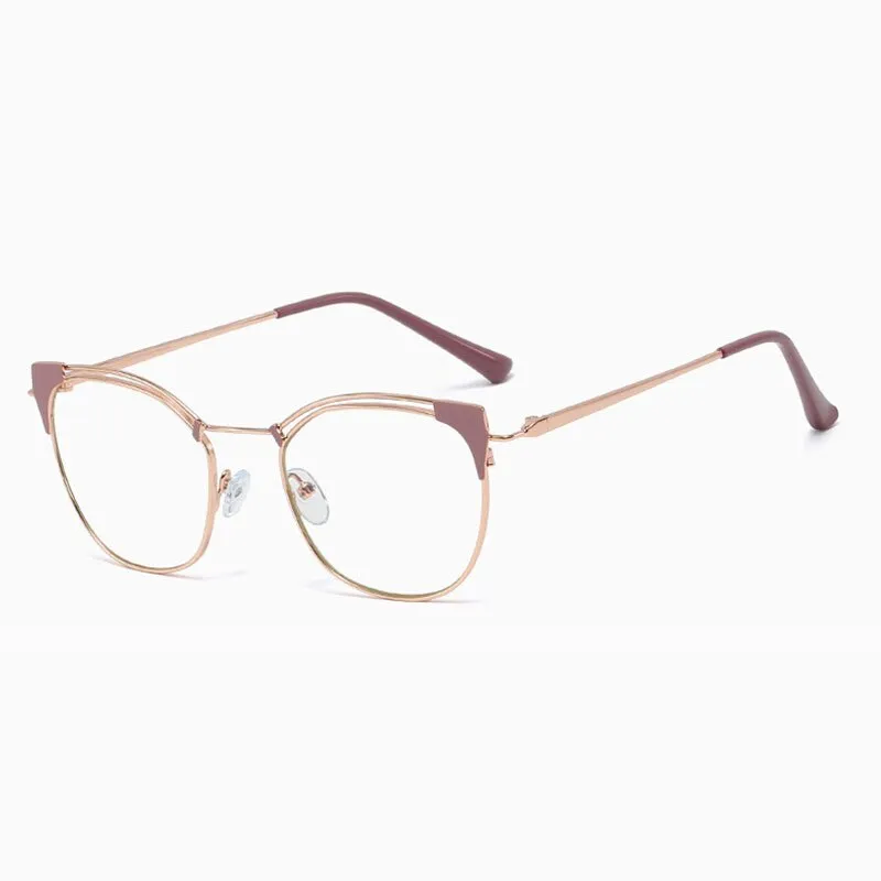 Hotony Unisex Full Rim Cat Eye Alloy Frame Eyeglasses L95537