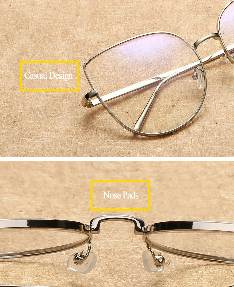 Hotony Women's Full Rim Alloy Cat Eye Frame Eyeglasses 3449