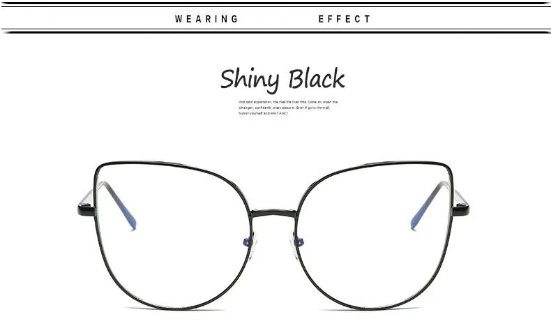 Hotony Women's Full Rim Alloy Cat Eye Frame Eyeglasses 3449