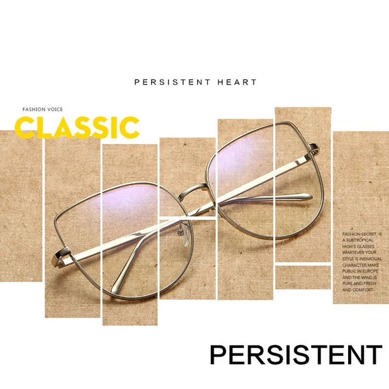 Hotony Women's Full Rim Alloy Cat Eye Frame Eyeglasses 3449