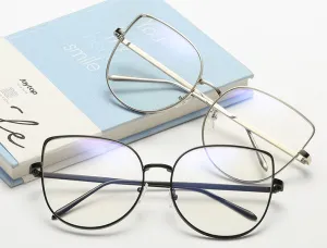 Hotony Women's Full Rim Alloy Cat Eye Frame Eyeglasses 3449