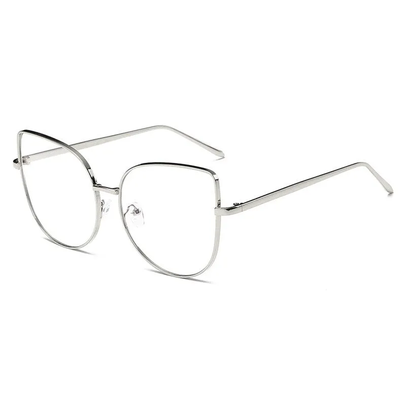 Hotony Women's Full Rim Alloy Cat Eye Frame Eyeglasses 3449