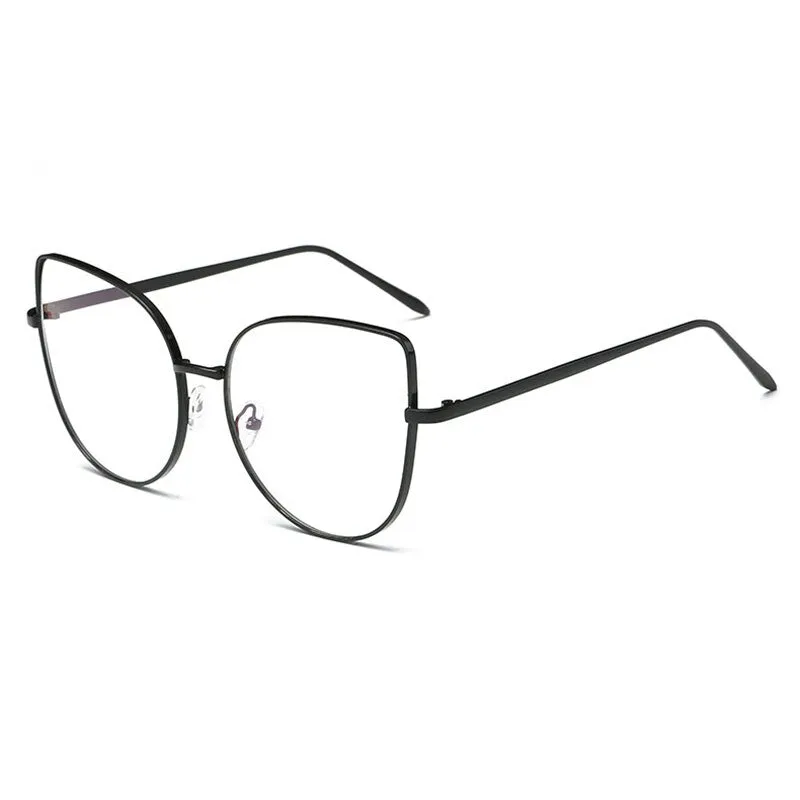 Hotony Women's Full Rim Alloy Cat Eye Frame Eyeglasses 3449