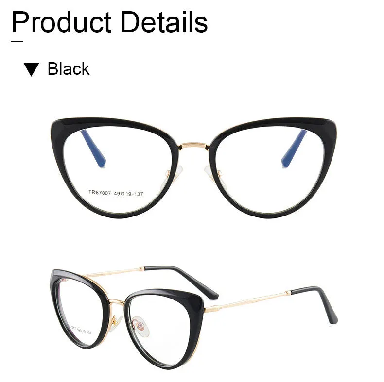 Hotony Women's Full Rim TR 90 Resin Cat Eye Frame Eyeglasses 7007