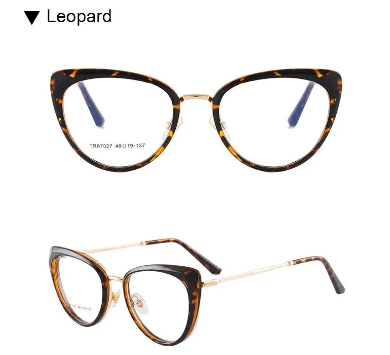 Hotony Women's Full Rim TR 90 Resin Cat Eye Frame Eyeglasses 7007